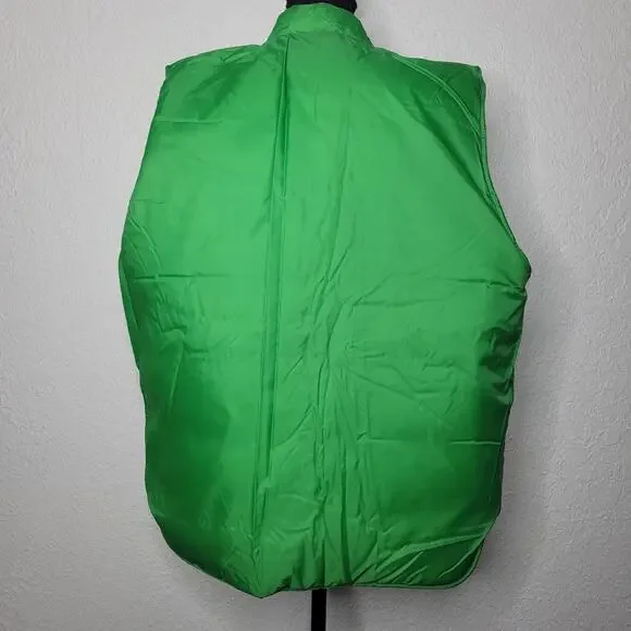 Vintage Unbranded Reversible Retro Striped Unisex Nylon Puffer Vest Pockets✨️L - Picture 7 of 16